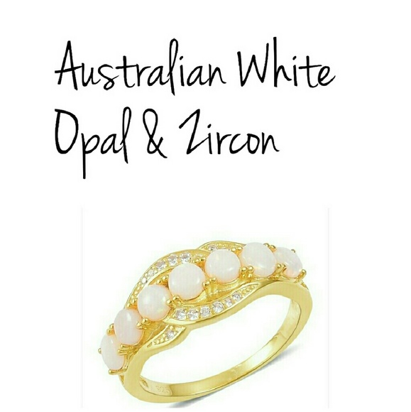 Jewelry - Australian White Opal & Zircon Ring